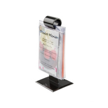 Satom Factory Sale Black Custom Acrylic Filp Menu Holder